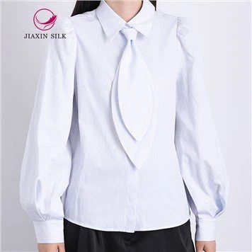Turnover Colletto Con Cravatta Camicia Da Donna